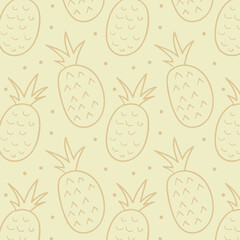 Seamless pineapple pattern for textile fabric or wallpaper backgrounds