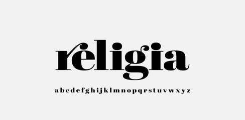 Elegant Minimalistic Font. Luxury lettering, suit for poster design, typography, and all graphic design needs. Come in editable vector. Elegant alphabet.	
