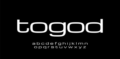 Modern Uppercase, Lowercase,. and Number. Lettering in style of Minimalism. Sans serif fonts regular concept. Vector and Illustration. Graphic design font source.	