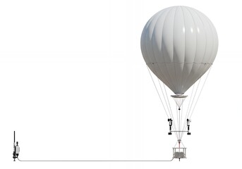 Detailed White Meteorological Balloon Illustration with Measuring Instruments on Plain Background