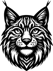 SVG file lynx black and white vector for printing, cutting
