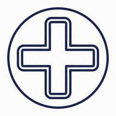 Obraz premium Minimalist Plus Sign Icon Design, Flat Vector Style, Clean Lines, White Background, Graphic Illustration