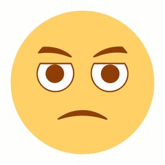 Fototapeta premium Emotional Yellow Face Icon with Surprised Expression in Cute Graphic Design