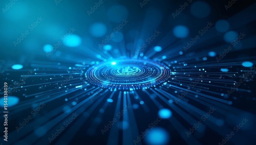 Poster abstract glowing blue digital technology background. futuristic technological background with glowin