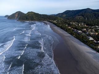 Baleia Beach on the North Coast of São Paulo in the middle of the Atlantic Forest