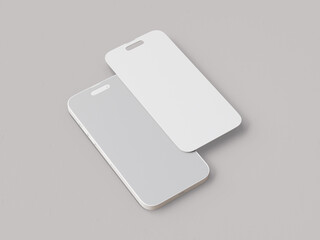 Clay Smartphone Mockup for Application UI Designs Isolated on Grey Background