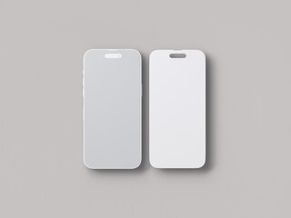 Clay Smartphone Mockup for Application UI Designs Isolated on Grey Background