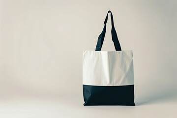 High Quality Picture of White and Black Tote Bag Mockup