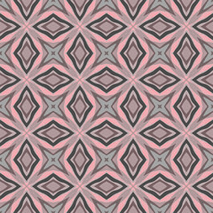 Seamless abstract geometric pattern. Grey, pink ornament.