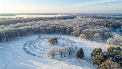 winter landscape with snow