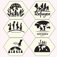 refugee vector set seven