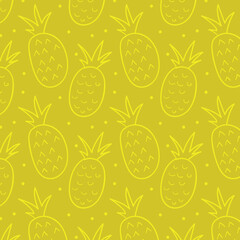 Seamless pineapple pattern for textile fabric or wallpaper backgrounds