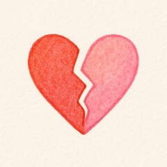 Fototapeta premium Heartbreak illustrated with broken heart.