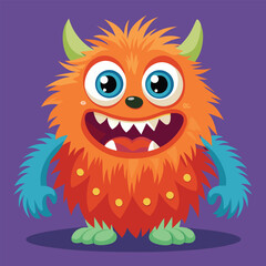 Isolated Funny Furry Monsters Graphic Set with Colorful and Playful Designs