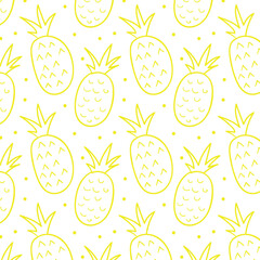 Seamless pineapple pattern for textile fabric or wallpaper backgrounds