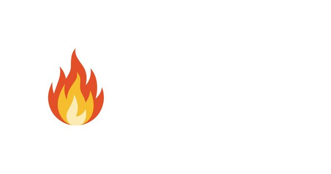 Simple, stylized graphic representation of a single flame.