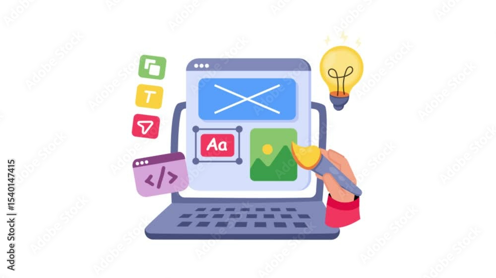 Poster website designing 2d flat animations.