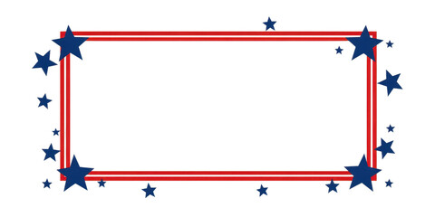 Red and Blue Star Border Graphic Design