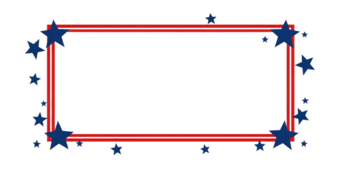Red and Blue Star Border Graphic Design