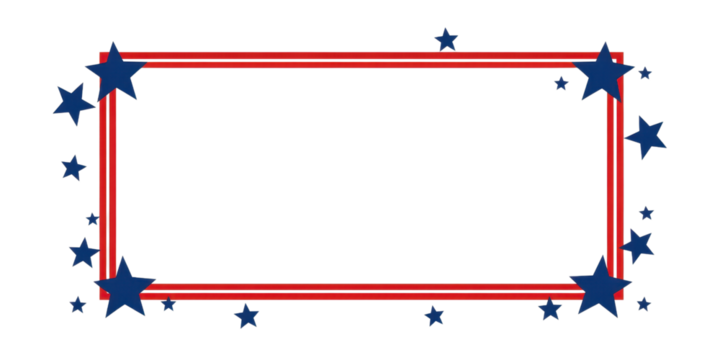 Red and Blue Star Border Graphic Design