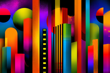 Obraz premium Vibrant Abstract Geometric Composition With Colorful Shapes And Modern Graphic Design Elements For Creative Background