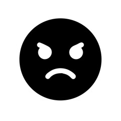 Angry face icon vector illustration