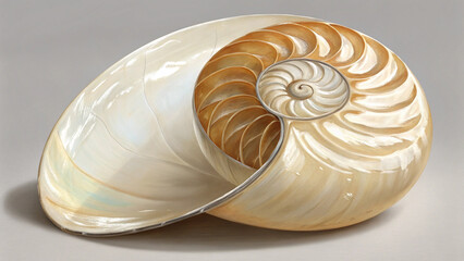 nautilus shell on black