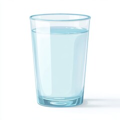 Clear Glass of Water on White Background
