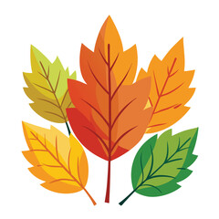 Naklejka premium Isolated Autumn Leaves in Vibrant Colors on a Clean White Background