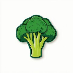 Vibrant Green Pixel Art Broccoli Illustration