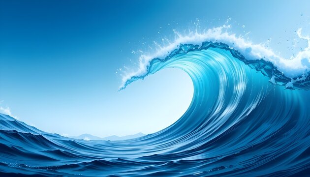 Powerful Sea Wave Splashing &ndash; Nature Background