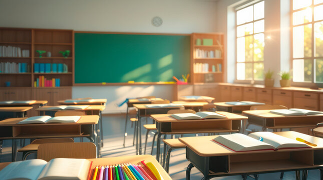 Back to school classroom scene