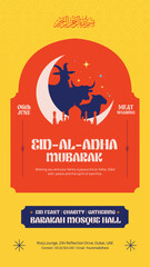 Eid Al Adha Mubarak Illustration Story Design Template