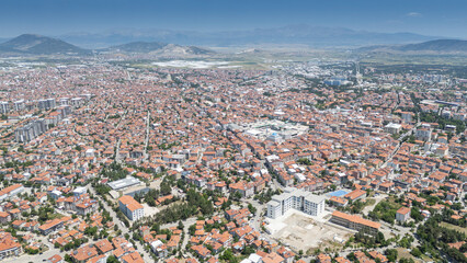 Top view of the city of Isparta: Turkey
