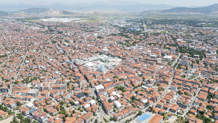 Top view of the city of Isparta: Turkey