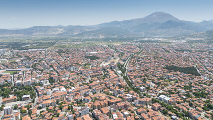 Top view of the city of Isparta: Turkey