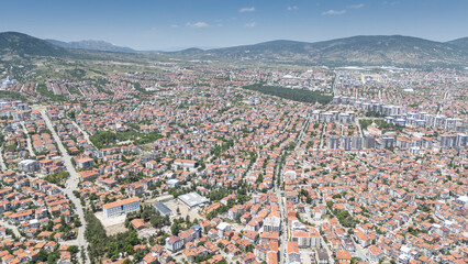 Top view of the city of Isparta: Turkey