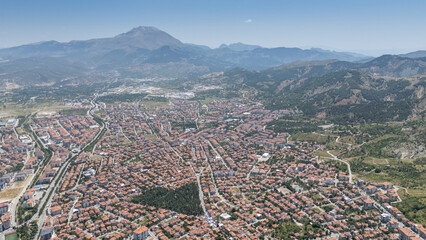 Top view of the city of Isparta: Turkey