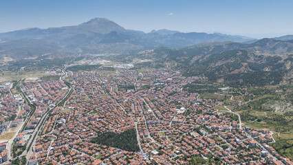 Top view of the city of Isparta: Turkey