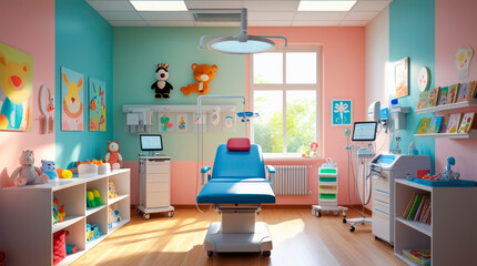 interior of a modern pediatric doctors office 