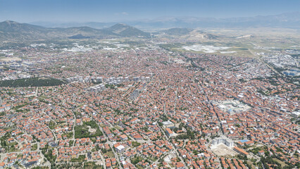 Top view of the city of Isparta: Turkey