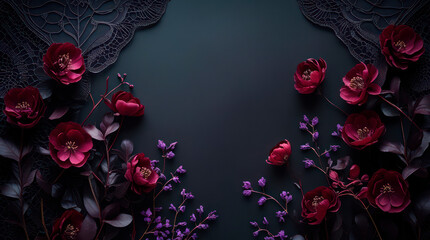 Moody dark floral composition