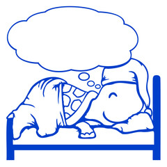 Turtle sleeps tired bed sleepyhead dreaming happy Isolated Vector Graphic Design Illustration
