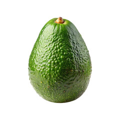 Beautiful Close Up of a Fresh Green Avocado on a White Background