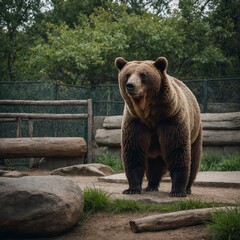 Fototapeta premium brown bear in zoo