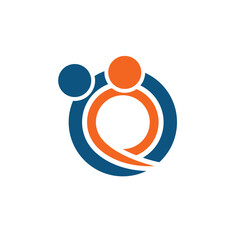connection people abstract logo modern style