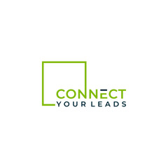 Modern Connect Your Leads Logo with Green Square and Bold Typography