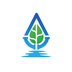 leaf water abstract logo modern style