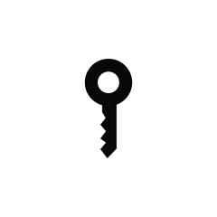 Minimal black key icon on a white background. Ideal for use in security, login, privacy, password, or authentication-related applications, digital platforms, and UI and UX design projects.