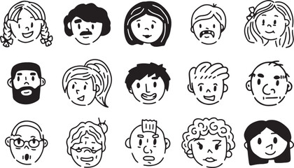  Faces, Kids, Expression, Emotions, People, Cartoon Vector